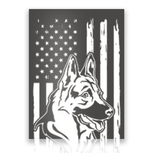 German Shepherd American Flag Pets Animals K9s Service Dogs Poster