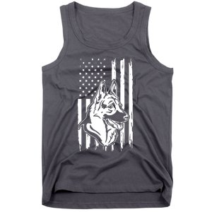 German Shepherd American Flag Pets Animals K9s Service Dogs Tank Top