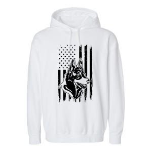 German Shepherd American Flag Pets Animals K9s Service Dogs Garment-Dyed Fleece Hoodie