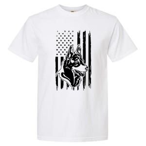 German Shepherd American Flag Pets Animals K9s Service Dogs Garment-Dyed Heavyweight T-Shirt