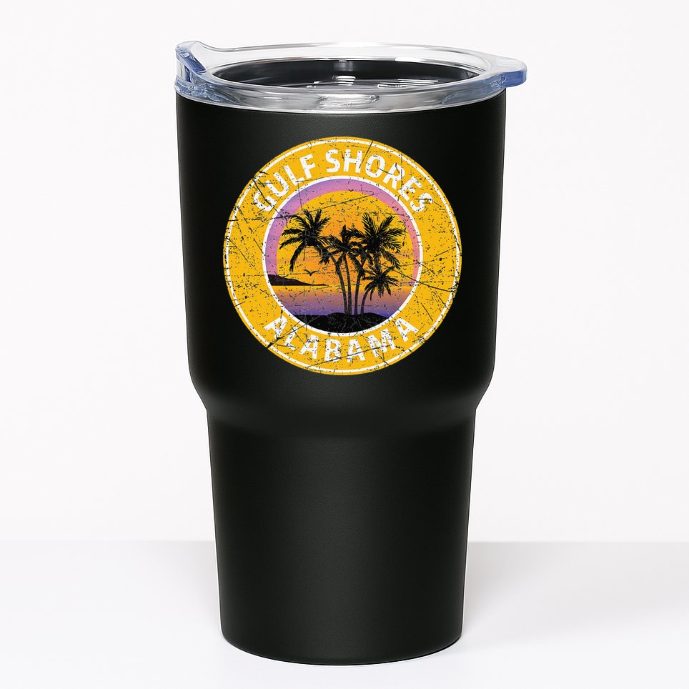 Gulf Shores Alabama Al Vintage Retro 80s Summer Travel Tumbler