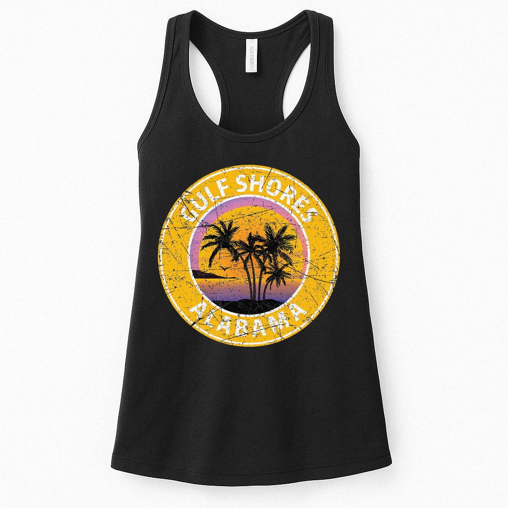 Gulf Shores Alabama Al Vintage Retro 80s Summer Travel Womens Tank Top