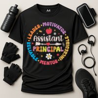 Groovy School Assistant Principal Teacher Appreciation Cooling Performance Crew T-Shirt