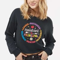 Groovy School Assistant Principal Teacher Appreciation Cropped Pullover Crew