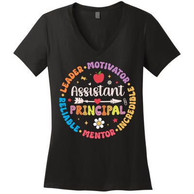 Groovy School Assistant Principal Teacher Appreciation Women's V-Neck T-Shirt