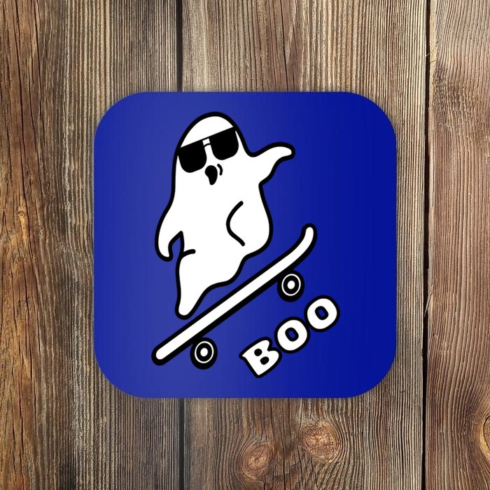 Ghost Skateboarding Boo Scary Halloween Tricks Or Treats Gift Coaster