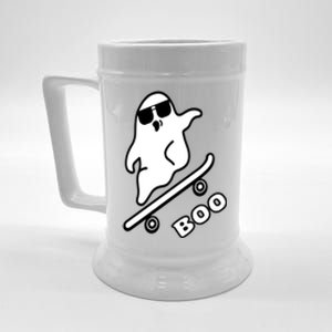 Ghost Skateboarding Boo Scary Halloween Tricks Or Treats Gift Beer Stein