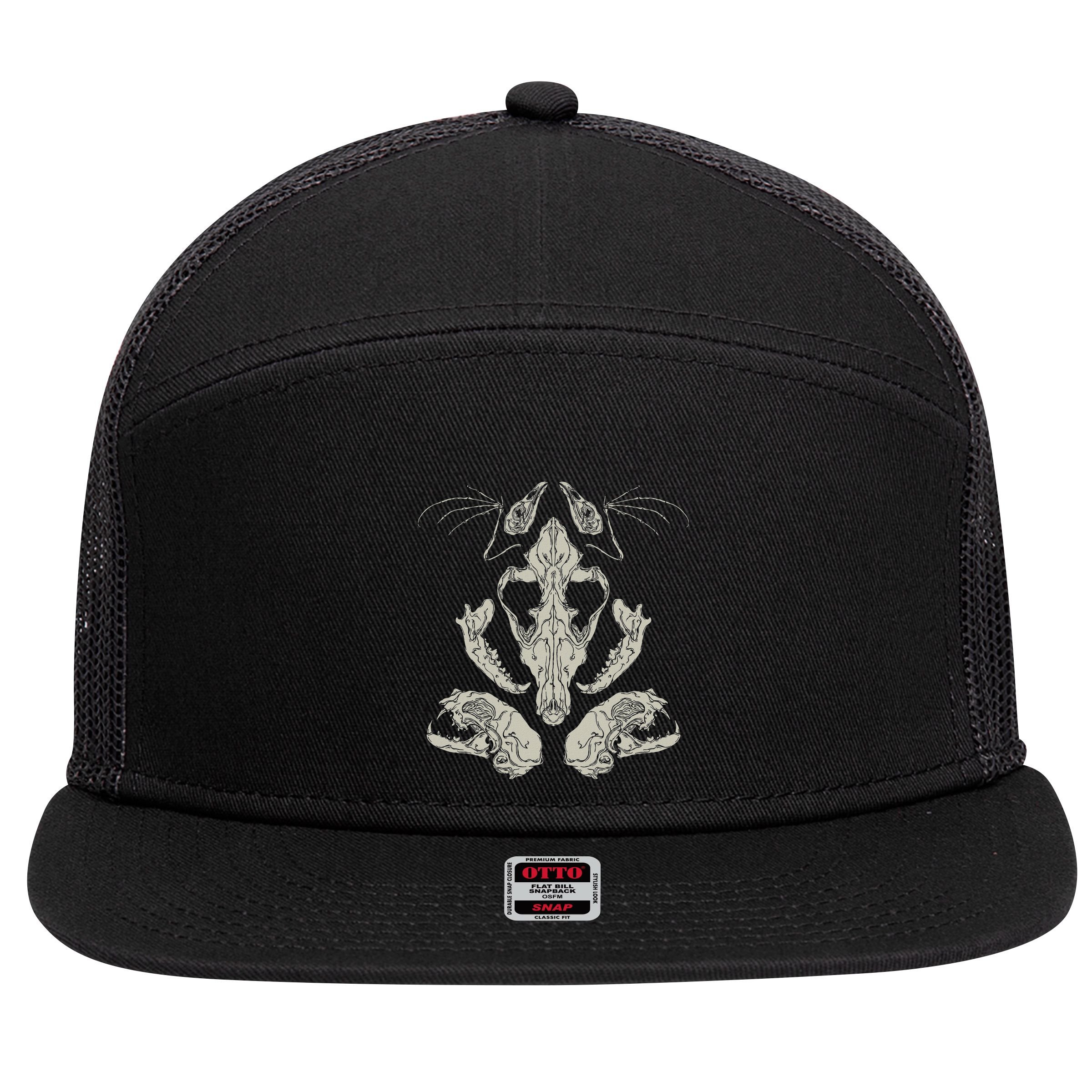 Goth Skulls & Bones Vulture Culture Taxidermy Gothic 7 Panel Mesh Trucker Snapback Hat