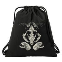 Goth Skulls & Bones Vulture Culture Taxidermy Gothic Drawstring Bag