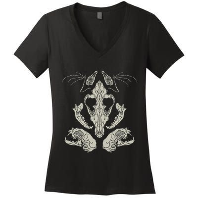 Goth Skulls & Bones Vulture Culture Taxidermy Gothic Women's V-Neck T-Shirt