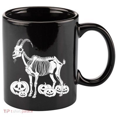 Goat Skeleton Birthday Halloweens Wo 11oz C Handle Ceramic Mug
