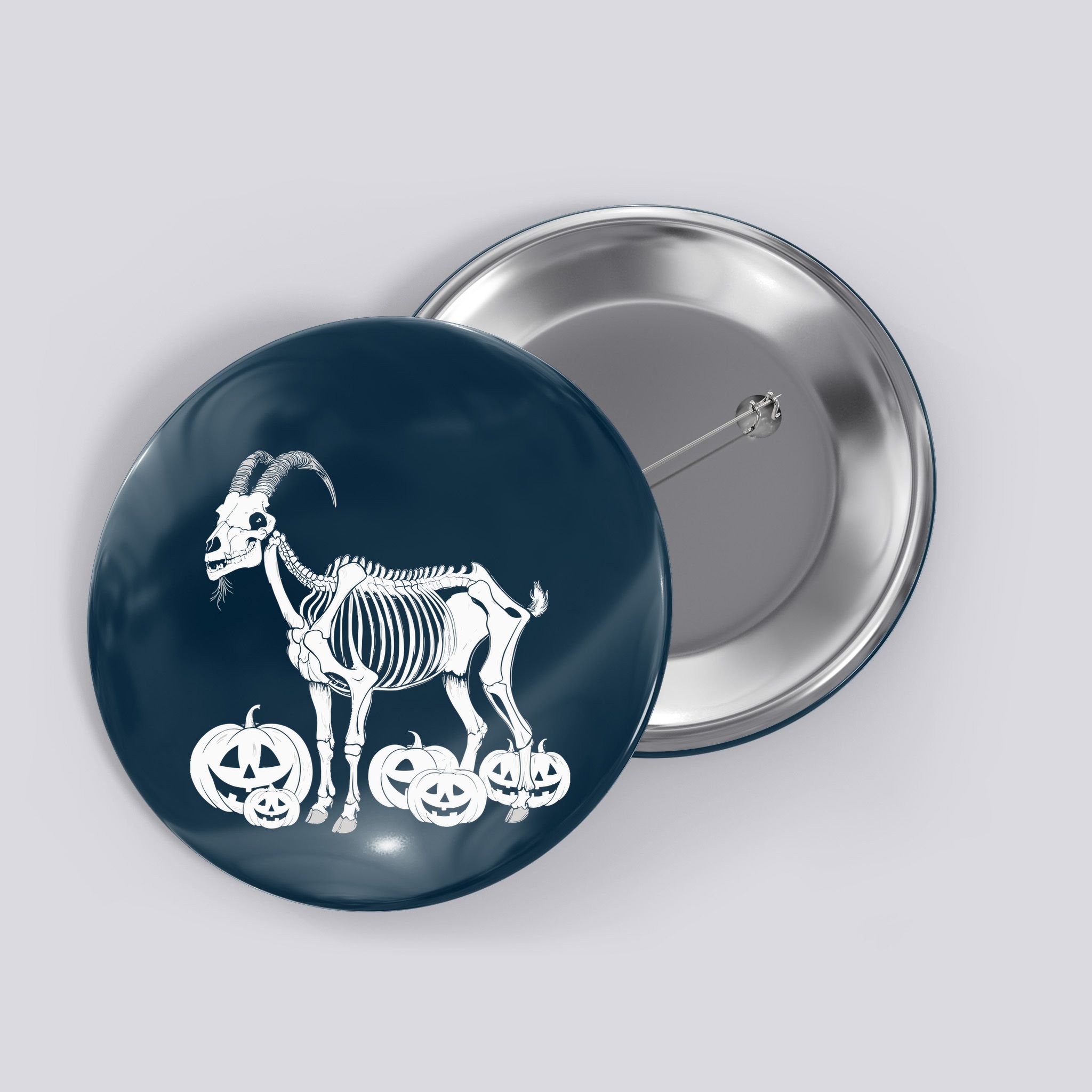 Goat Skeleton Birthday Halloweens Wo Button