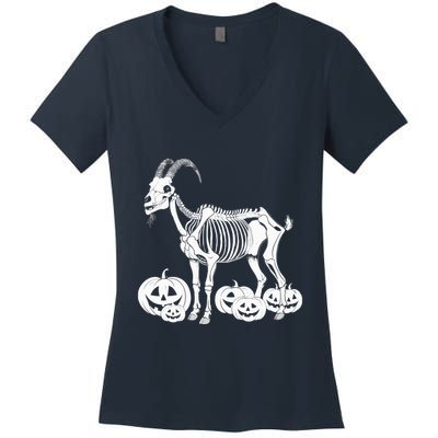 Goat Skeleton Birthday Halloweens Wo Women's V-Neck T-Shirt