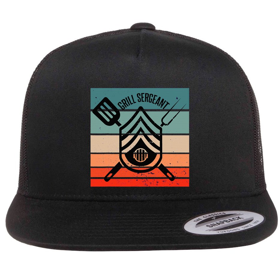 Grill Sergeant Bbq Master Master Of Grilling Flat Bill Trucker Hat