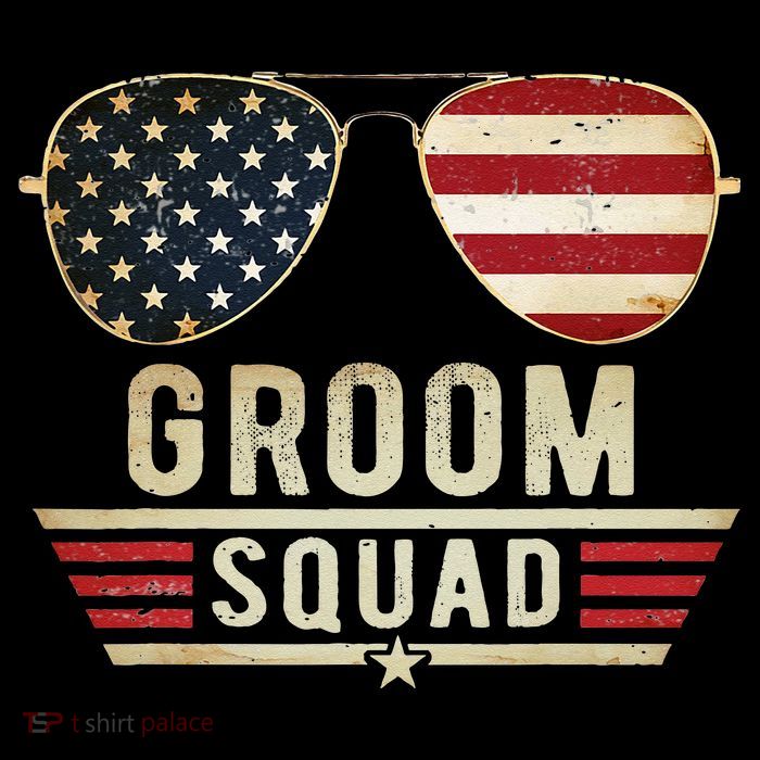 Groom Squad Bachelor Party Groomsmen Wedding USA Sunglasses T-Shirt