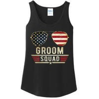 Groom Squad Bachelor Party Groomsmen Wedding USA Sunglasses Ladies Essential Tank