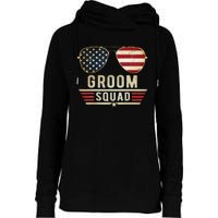 Groom Squad Bachelor Party Groomsmen Wedding USA Sunglasses Womens Funnel Neck Pullover Hood