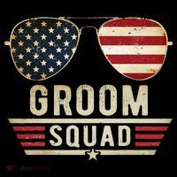 Groom Squad Bachelor Party Groomsmen Wedding USA Sunglasses Flatbill Hat