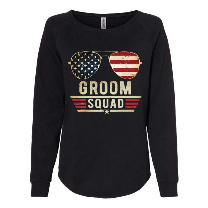 Groom Squad Bachelor Party Groomsmen Wedding USA Sunglasses Womens California Wash Sweatshirt