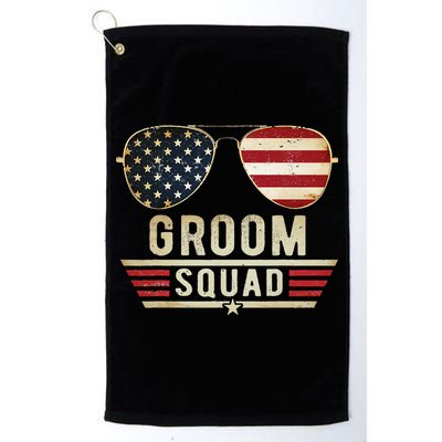 Groom Squad Bachelor Party Groomsmen Wedding USA Sunglasses Golf Towel