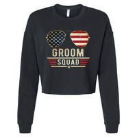 Groom Squad Bachelor Party Groomsmen Wedding USA Sunglasses Cropped Pullover Crew