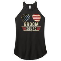 Groom Squad Bachelor Party Groomsmen Wedding USA Sunglasses Women's Perfect Tri Rocker Tank