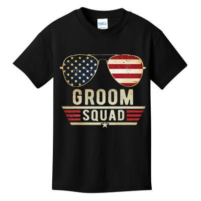 Groom Squad Bachelor Party Groomsmen Wedding USA Sunglasses Kids T-Shirt