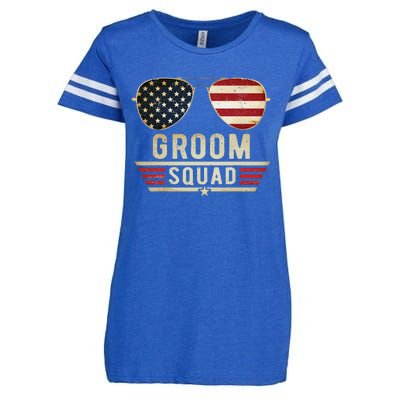 Groom Squad Bachelor Party Groomsmen Wedding USA Sunglasses Enza Ladies Jersey Football T-Shirt