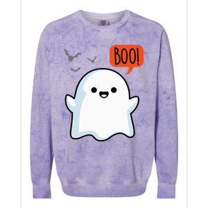 Ghost Saying Boo Spooky Halloween Cute Colorblast Crewneck Sweatshirt