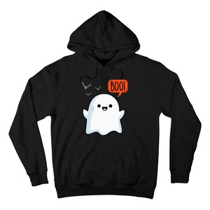 Ghost Saying Boo Spooky Halloween Cute Hoodie