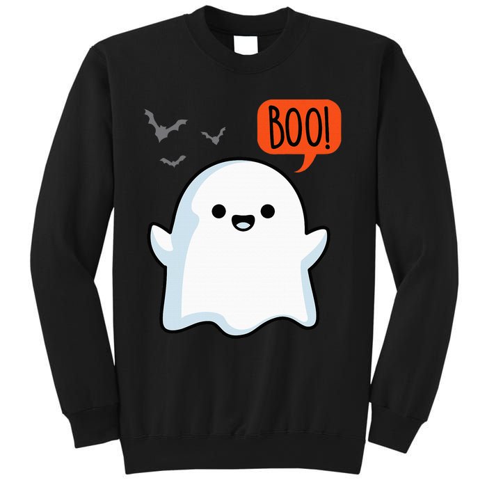 Ghost Saying Boo Spooky Halloween Cute Sweatshirt