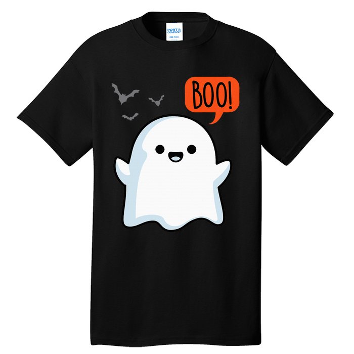 Ghost Saying Boo Spooky Halloween Cute Tall T-Shirt