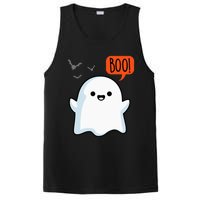 Ghost Saying Boo Spooky Halloween Cute PosiCharge Competitor Tank