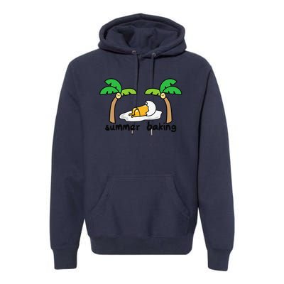 Gudetama Summer Baking Sunbathing Tanning Palm Trees Premium Hoodie