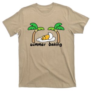 Gudetama Summer Baking Sunbathing Tanning Palm Trees T-Shirt