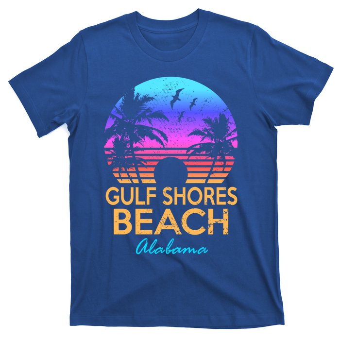 Gulf Shores Beach Alabama Retro Vintage Sunset Summer Vibe Gift T-Shirt