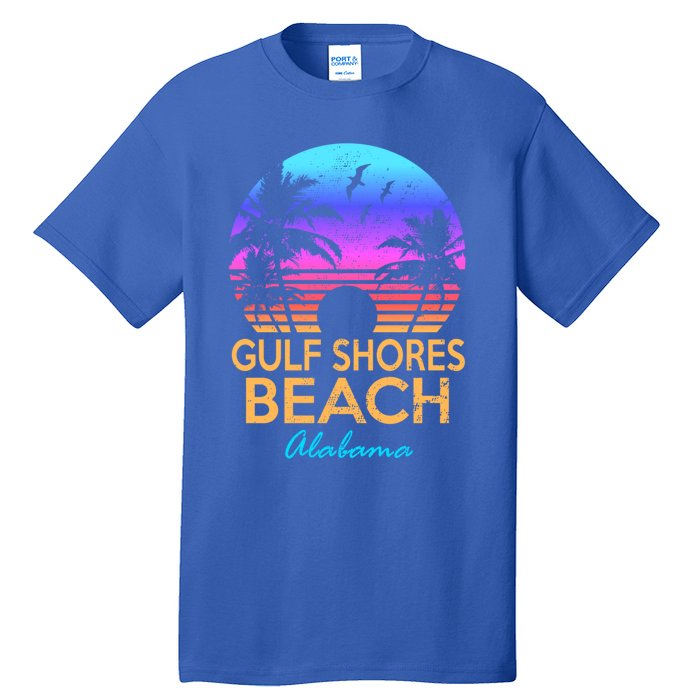 Gulf Shores Beach Alabama Retro Vintage Sunset Summer Vibe Gift Tall T-Shirt