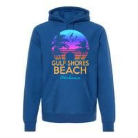 Gulf Shores Beach Alabama Retro Vintage Sunset Summer Vibe Gift Premium Hoodie