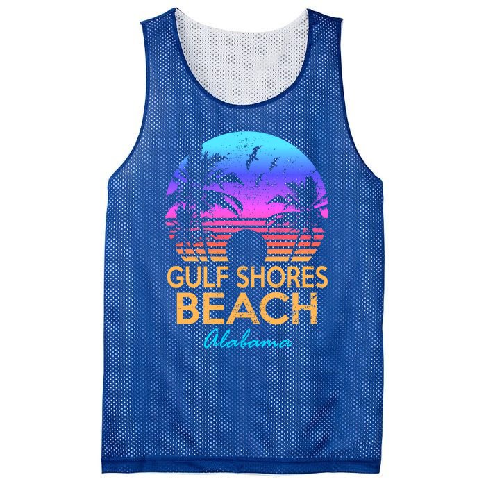 Gulf Shores Beach Alabama Retro Vintage Sunset Summer Vibe Gift Mesh Reversible Basketball Jersey Tank