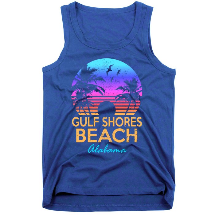 Gulf Shores Beach Alabama Retro Vintage Sunset Summer Vibe Gift Tank Top