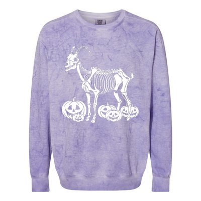 Goat Skeleton Birthday Halloween Colorblast Crewneck Sweatshirt