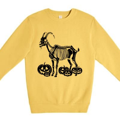 Goat Skeleton Birthday Halloween Premium Crewneck Sweatshirt