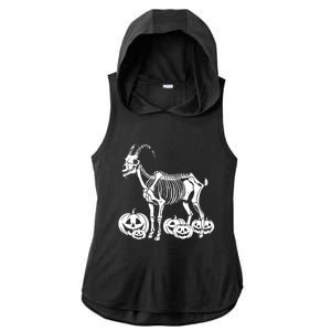 Goat Skeleton Birthday Halloween Ladies PosiCharge Tri-Blend Wicking Draft Hoodie Tank