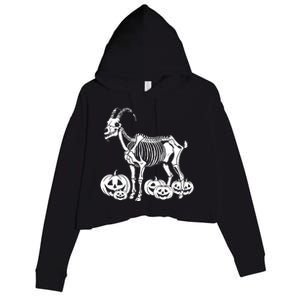 Goat Skeleton Birthday Halloween Crop Fleece Hoodie