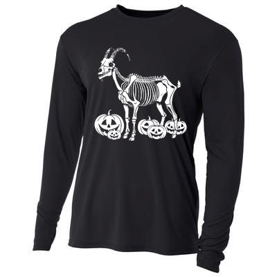 Goat Skeleton Birthday Halloween Cooling Performance Long Sleeve Crew