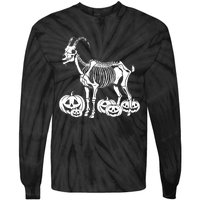 Goat Skeleton Birthday Halloween Tie-Dye Long Sleeve Shirt