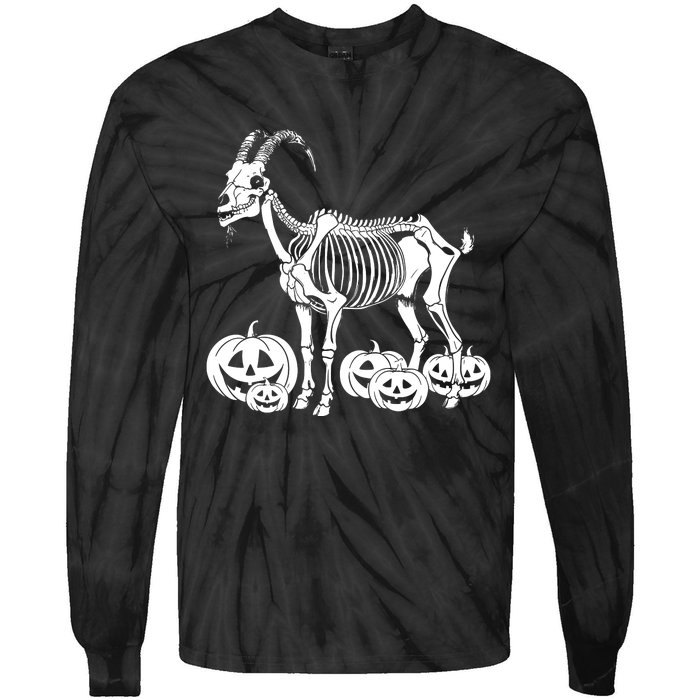 Goat Skeleton Birthday Halloween Tie-Dye Long Sleeve Shirt