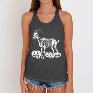 Goat Skeleton Birthday Halloween Women's Knotted Racerback Tank