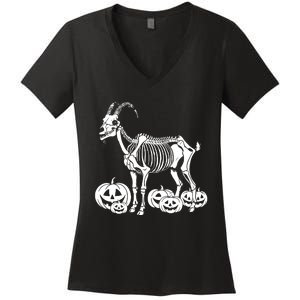 Goat Skeleton Birthday Halloween Women's V-Neck T-Shirt