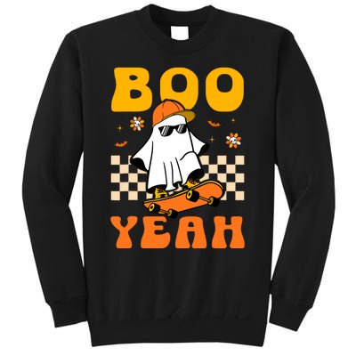 Ghost Skateboard Boo Yeah Groovy Halloween Costumes Boy Sweatshirt